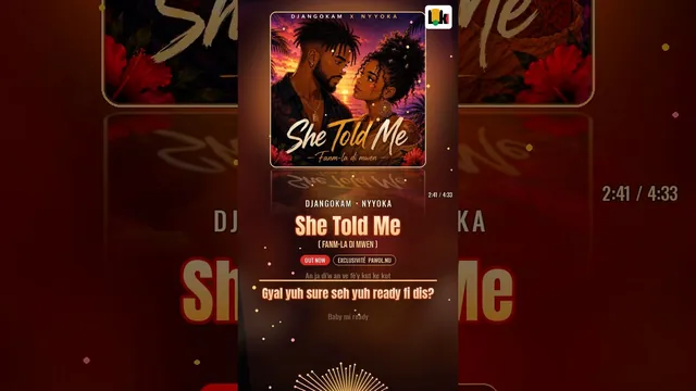Vignette de la vidéo DJANGOKAM x NYYOKA - She Told Me (Fanm-la di mwen) 🎤 Vertical Karaoke in English